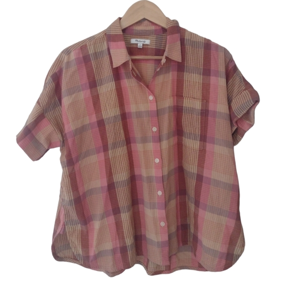 Madewell Tops - Madewell Daily Shirt in Neon Madras Plaid Top